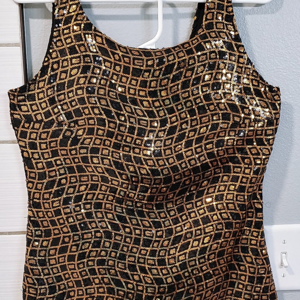 Black & Gold Sequin cocktail dress